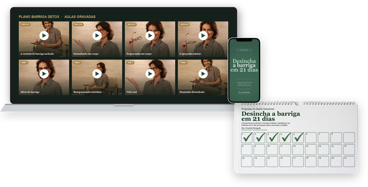 Plano Barriga Detox — manual, planner e aulas gravadas